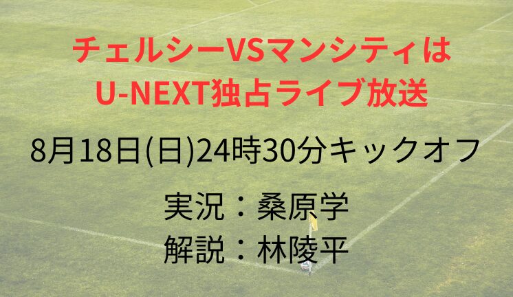 チェルシーVSマンシティは U-NEXT独占ライブ放送